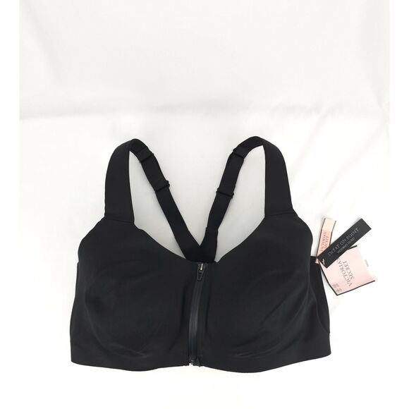 Black Victoria's Secret Knockout Maximum Support Front Close Sports Bra 38DDD - Picture 1 of 6